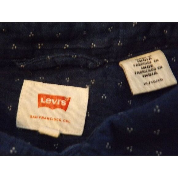 Levi's Button Up Shirt Men Sz XL All Over Print Long Sleeve Blue - Picture 7 of 8